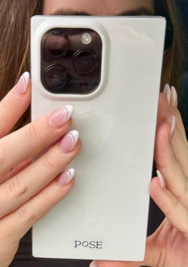 ⚪ Porcelain – Luxe Square iPhone Case