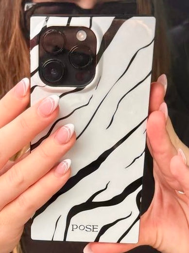 ⚫⚪ Fifty/Fifty – Luxe Square iPhone Case