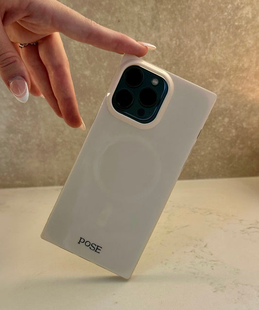 🤍 Déjà Nude – Luxe Square iPhone Case