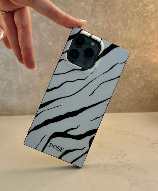 ⚫⚪ Fifty/Fifty – Luxe Square iPhone Case